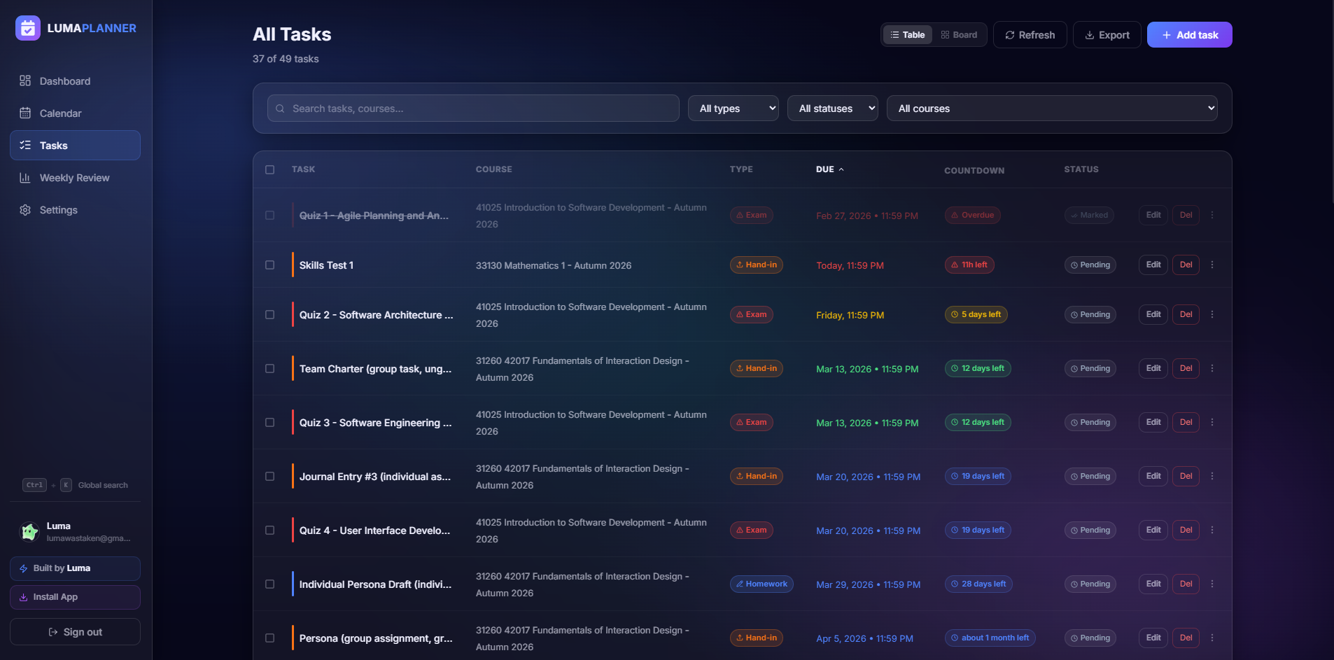 Luma Planner Preview 3